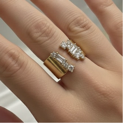 Sparkle Gap Ring-Gold