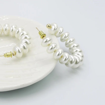 Large Pearl Hoops