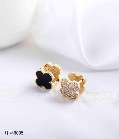 Studded Clover Double Sided Earrings-Reversible
