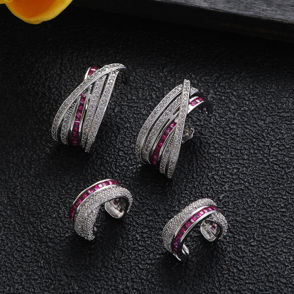 Luxe Eternity Wrap Earrings and Cuffe Set