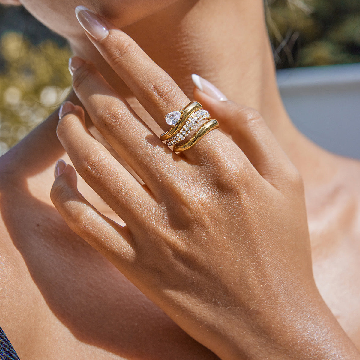 Classic Wave Stacked Diamond Bands-3 Variants