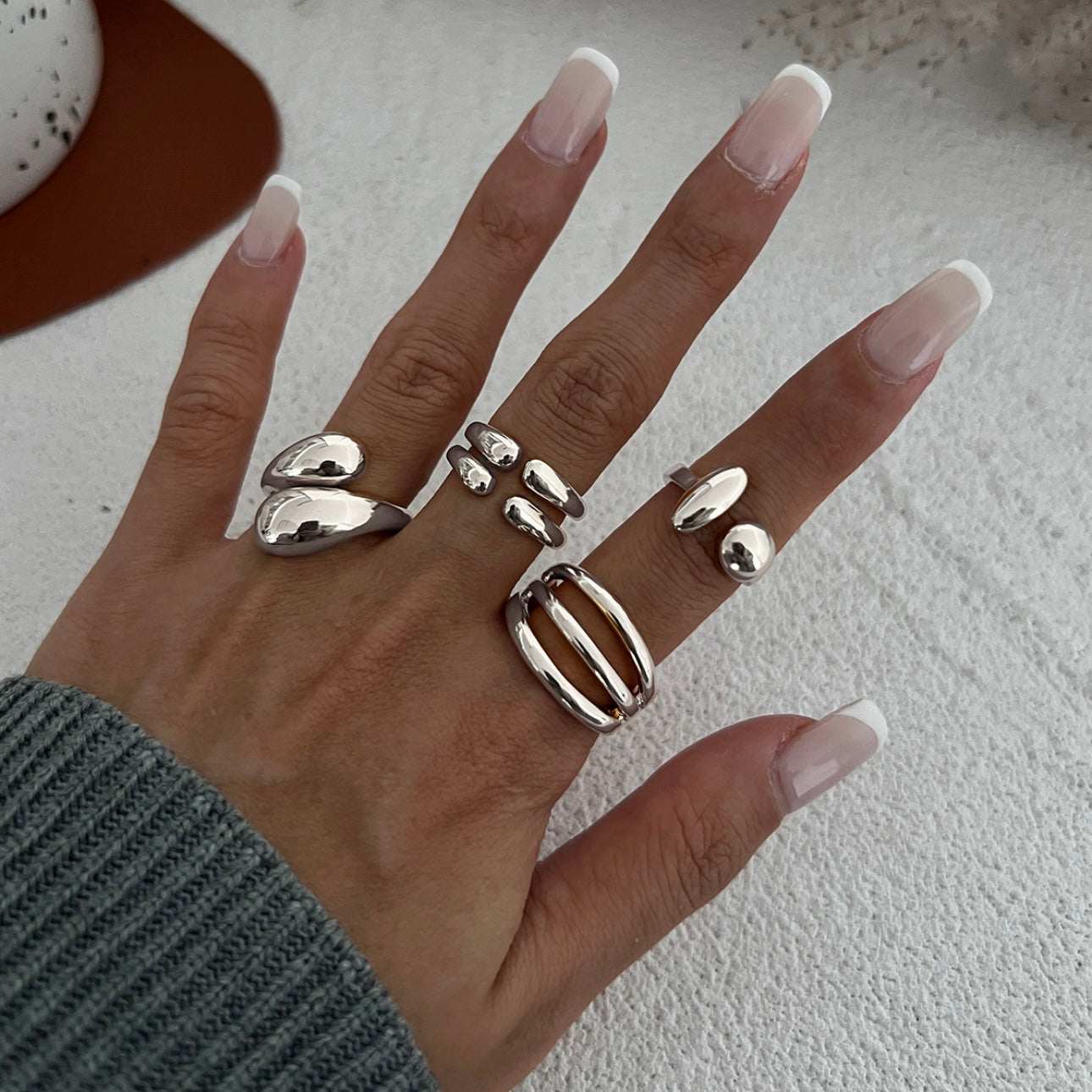 Solid Chunky Ring Sets-4 Combos Available