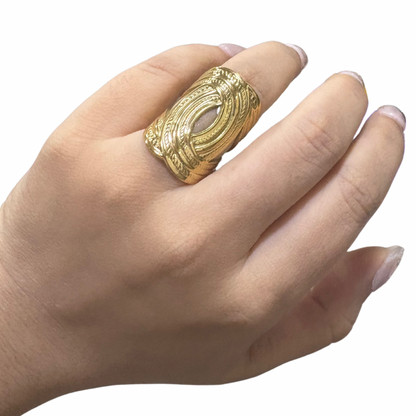 XO XL Egyptian Gold Ring