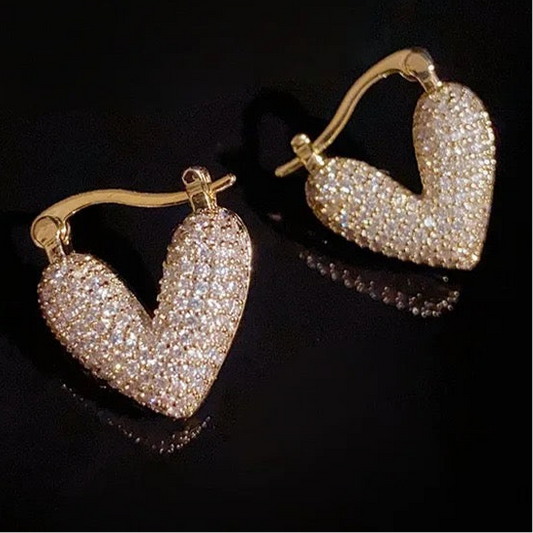 Studded Heart Bali Earrings