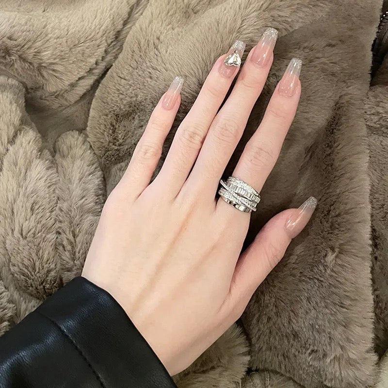 Silver Layered Ring