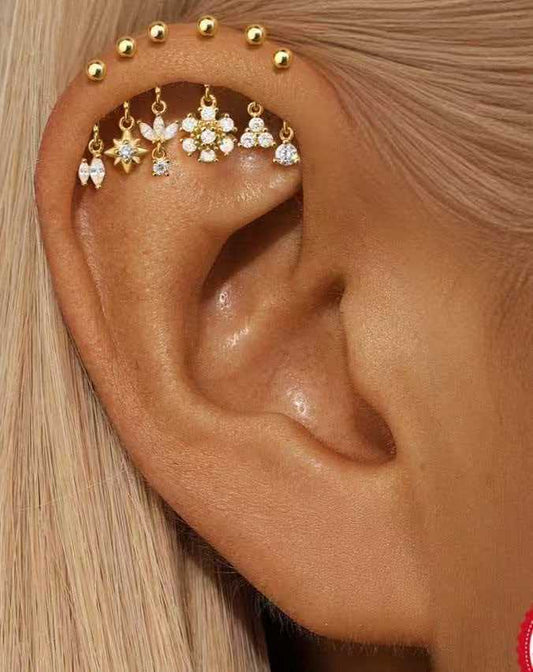 Helix Flat Back Earring-Gold & Silver Options (Single pc)