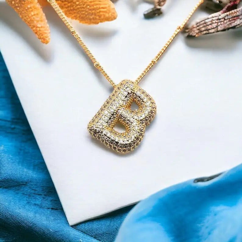 Studded Balloon Alphabets Necklace