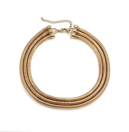Triple Layer Gold Choker Necklace