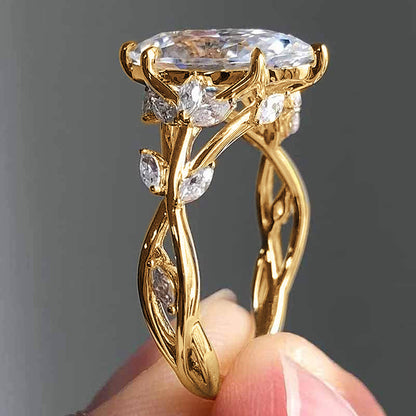 Eternal Vine Oval Solitaire Ring-4 Colors