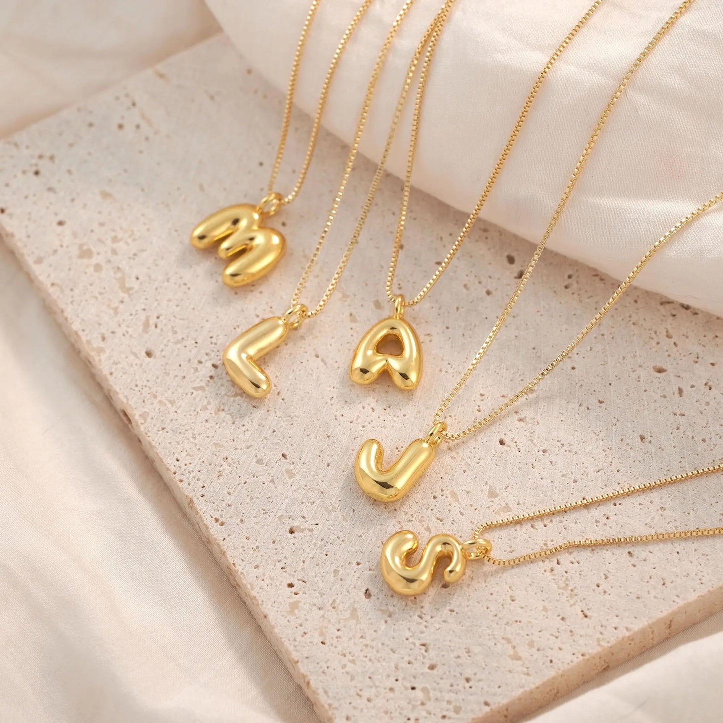 Small Solid Balloon Alphabet Necklaces