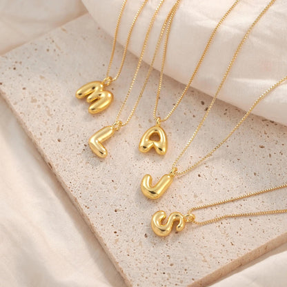 Small Solid Balloon Alphabet Necklaces