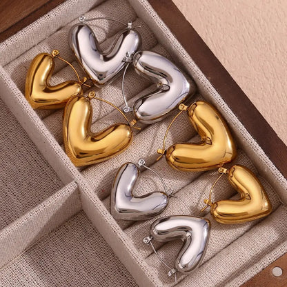 Heart Solid SS Bali -Gold