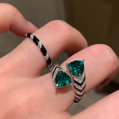 Ultimate Black Green Diamond Ring