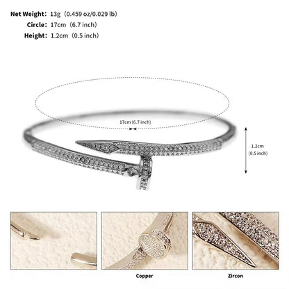 Nail Studded Bracelets-Silver & Gold Styles