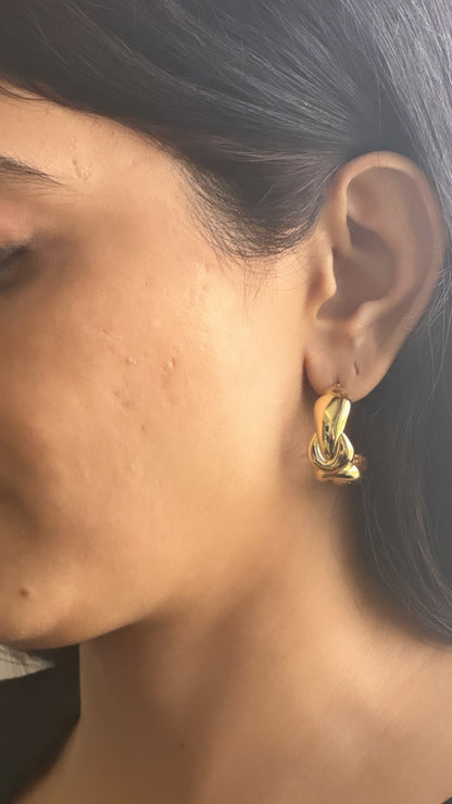 Solid Knot Hoop Earrings