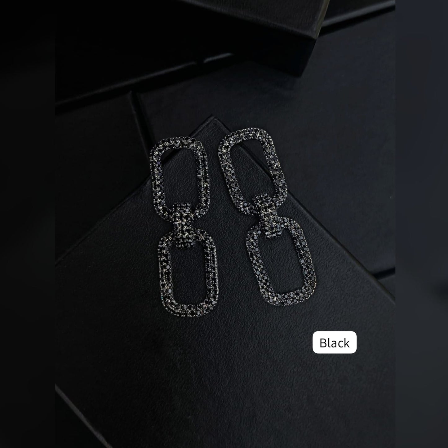 Studded Chain Statement Earrings