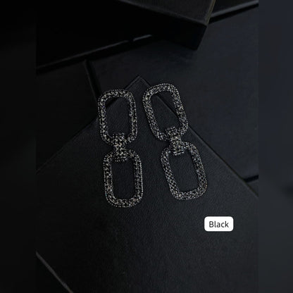 Studded Chain Statement Earrings