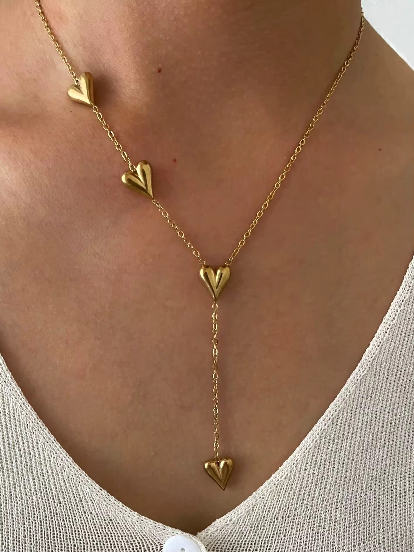 4 Tiny Hearts Petite Necklace