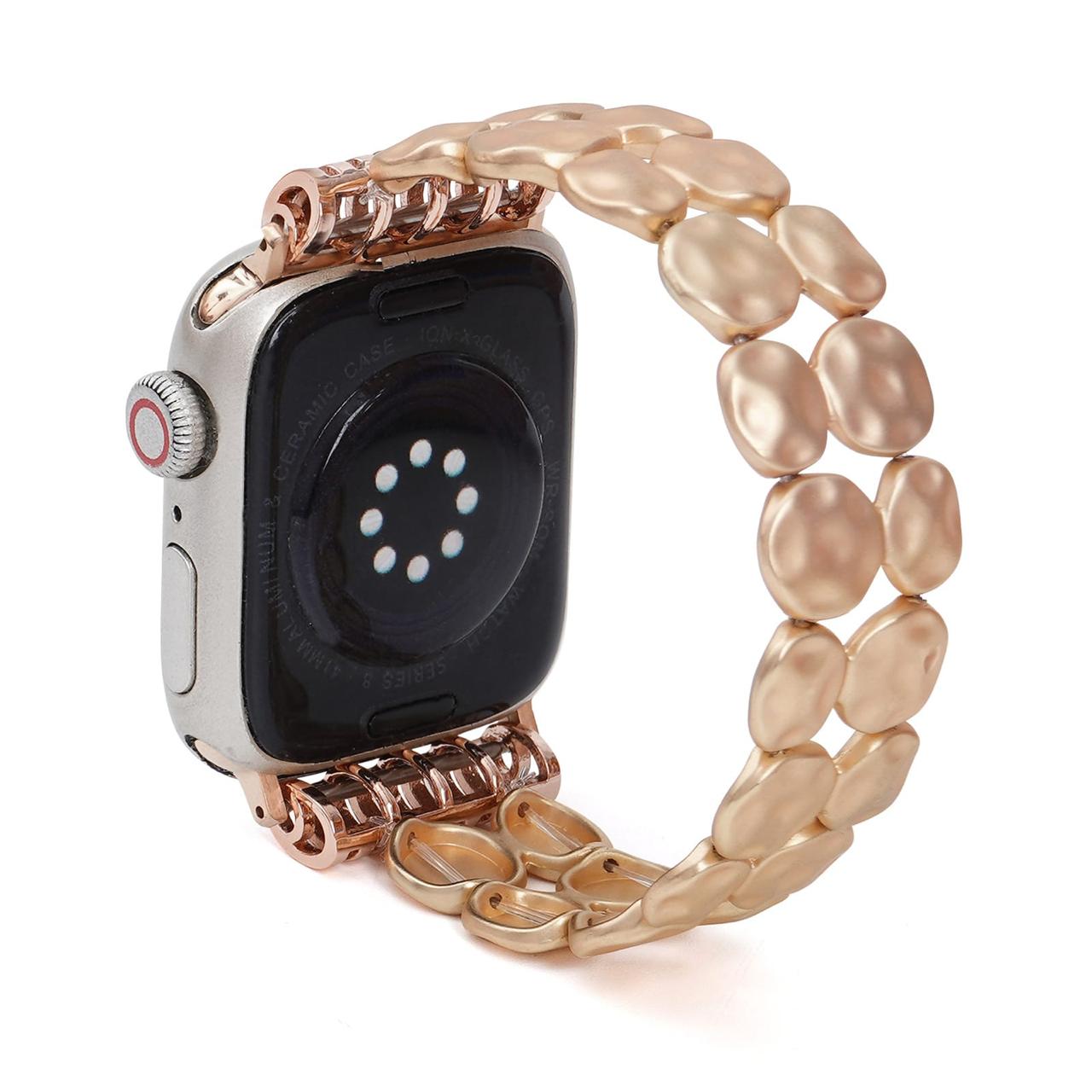 Matte Gold Apple Watch Stretchable Elastic Strap/ Belt