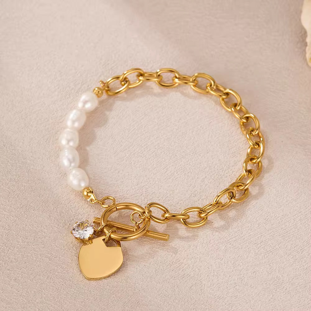 Pearl Heart Bracelet