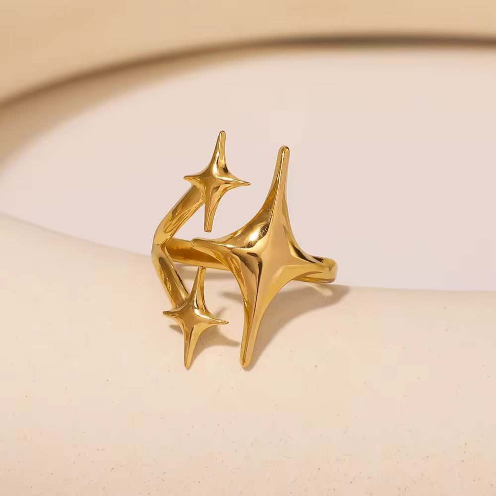 Triple Star Ring-Gold