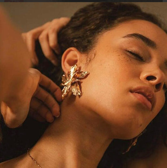 Wild Flower Earrings-Gold