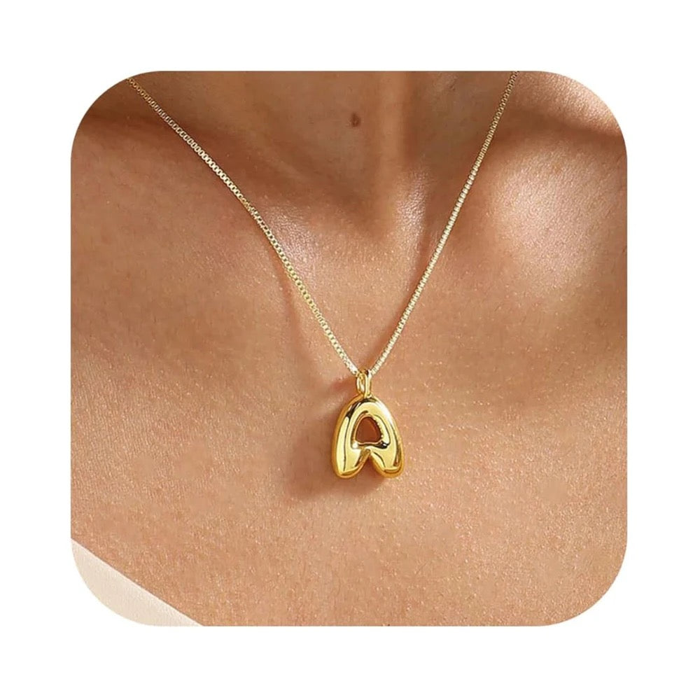 Small Solid Balloon Alphabet Necklaces