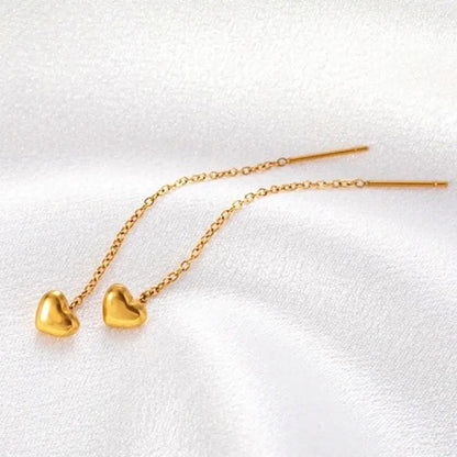 Lil Heart Needle Thread Earrings
