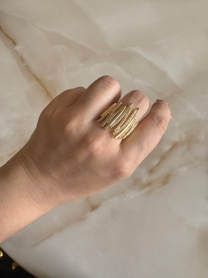 Stylish Gold Thorn Ring-Adjustable Gold & Silver