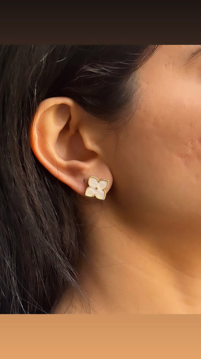 Flower & Clover Stud Earrings
