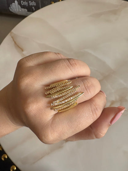 Stylish Gold Thorn Ring-Adjustable Gold & Silver