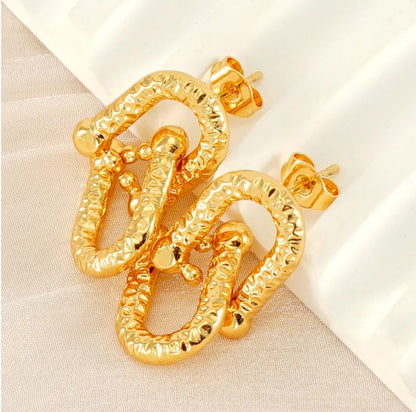 Textured Link Earrings