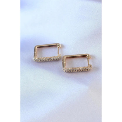 Studded Square Hoop Earrings-Medium and Mini Size