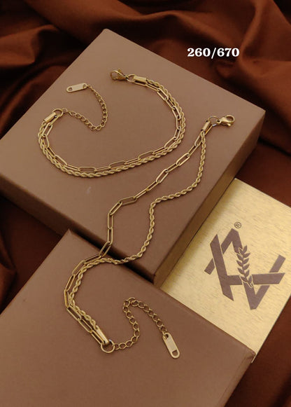 Double Layered SS Chain Bracelet