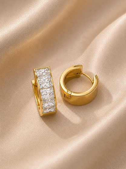 Thick Infinity Hoop Earrings-Gold