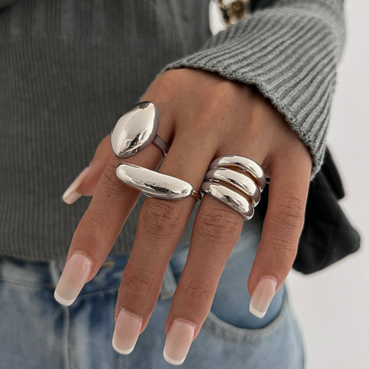 Solid Chunky Ring Sets-4 Combos Available