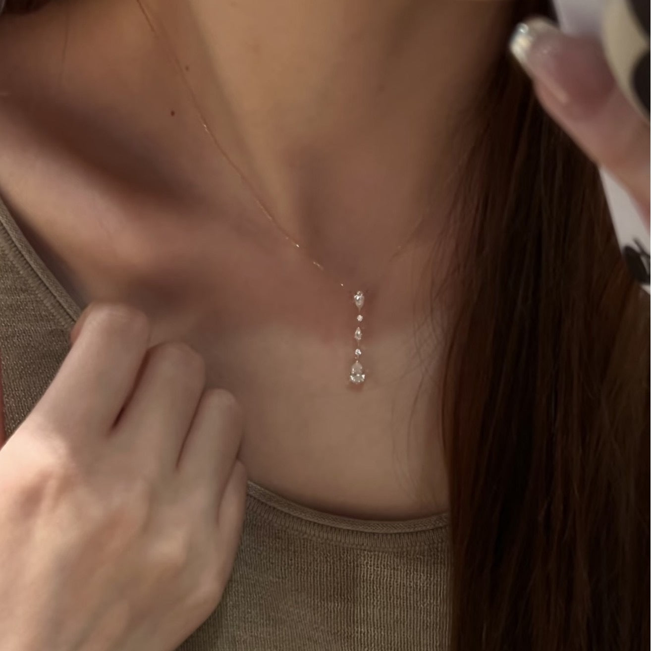 Petite Vertical Necklace-Gold