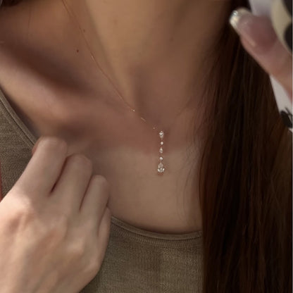 Petite Vertical Necklace-Gold