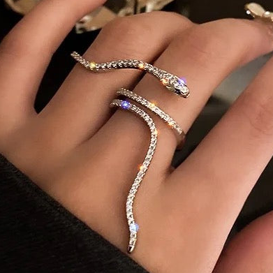 Slithering Snake 2 Finger Ring-2 Colors