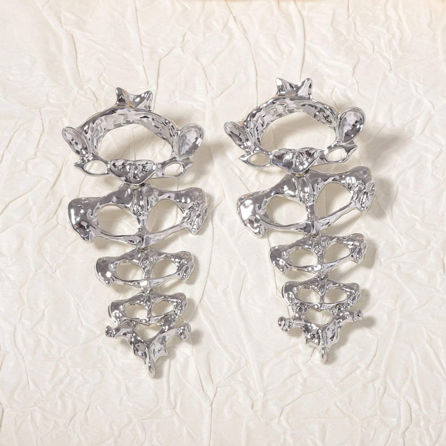 Elegant Vertebrae Earrings-Gold & Silver