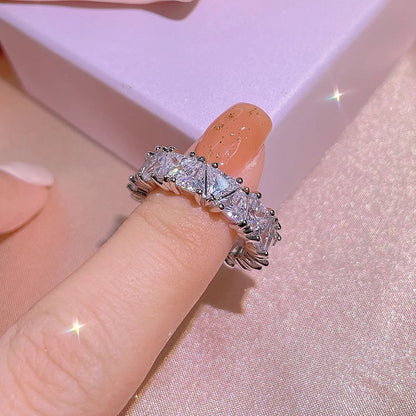 Triangular Eternity Ring-Gold & Silver