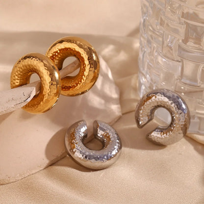 Beaten Chunky Ear Cuff/ Earrings-Gold Single piece