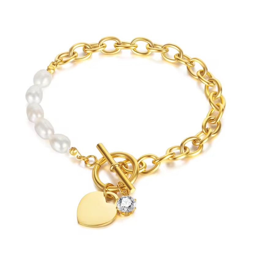 Pearl Heart Bracelet