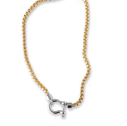 Horse Shoe Buckle 2 Toned Necklace