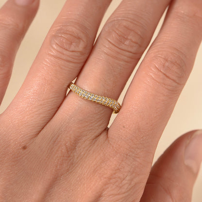 Classic Wave Stacked Diamond Bands-3 Variants