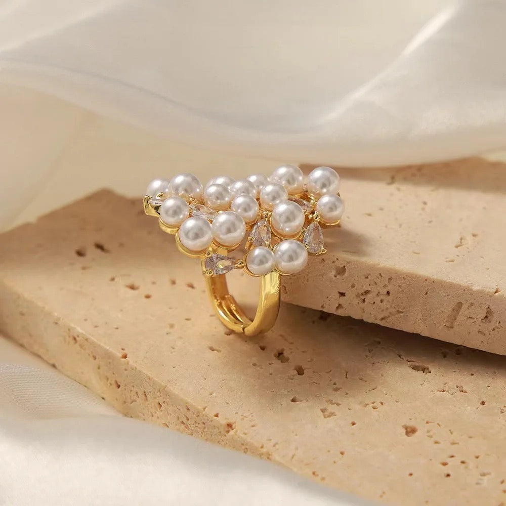 Pearl Cluster Statement Ring- 2 Styles
