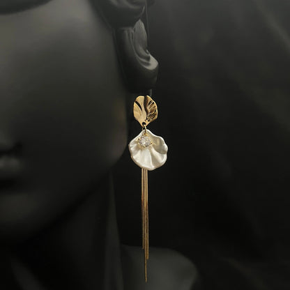 Asymmetrical Pearl Drop Earrings