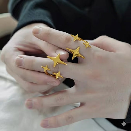 Triple Star Ring-Gold