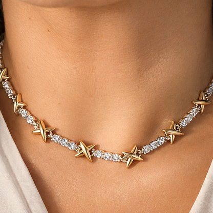 XOXO Tennis Gold SemiLuxe Necklace