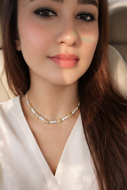 XOXO Tennis Gold SemiLuxe Necklace